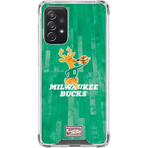 NBA Milwaukee Bucks Hardwood Classics Galaxy A72 5G Clear Case